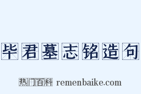 毕君墓志铭造句是什么意思的图片